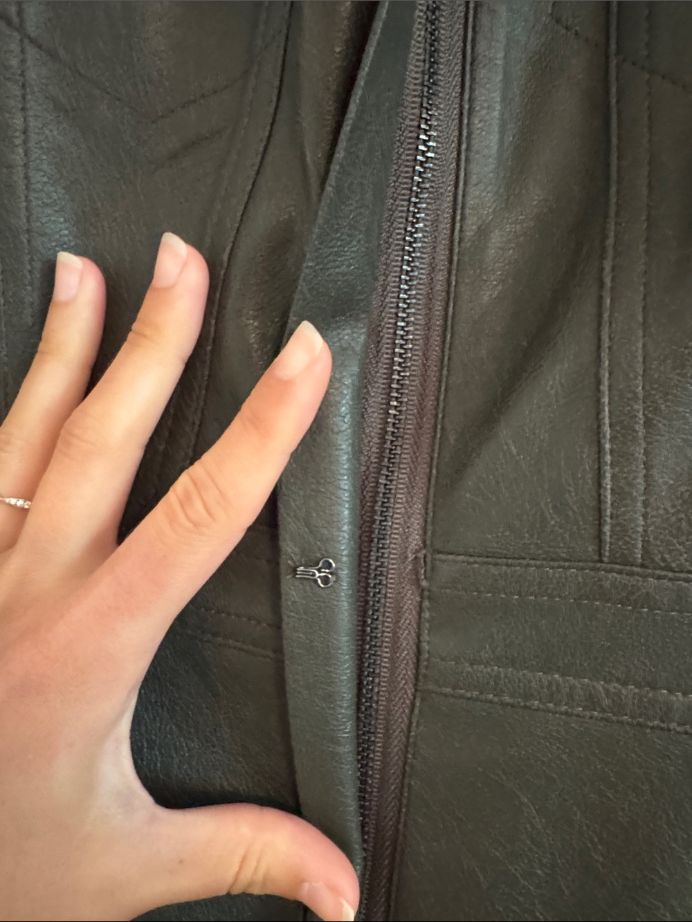 BCBGMaxAzria Olive Green Sleeveless Leather-like Midi Dress - Picture 3 of 8